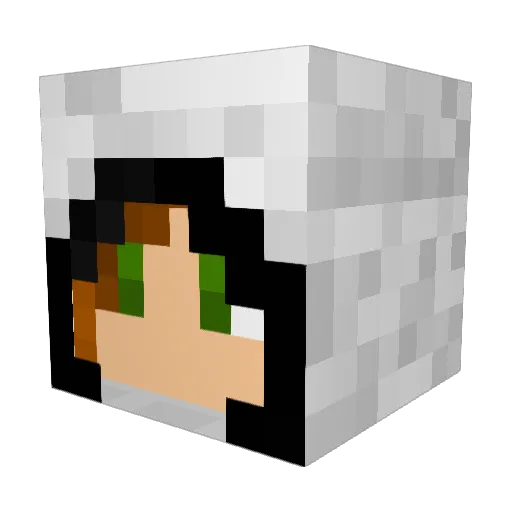 Kauris Minecraft avatar head, 3D render