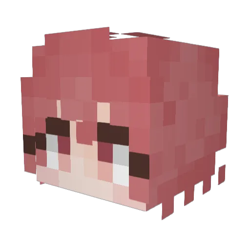 Kausara Minecraft avatar head, 3D render