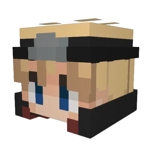 Kavakii Minecraft avatar head, 3D render