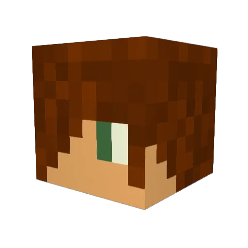 KawaEd Minecraft avatar head, 3D render