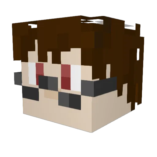 Kawa_White Minecraft avatar head, 3D render