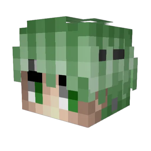 Kawaamura Minecraft avatar head, 3D render