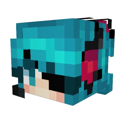 Kawaffee Minecraft avatar head, 3D render