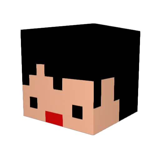 KawaguchiS Minecraft avatar head, 3D render