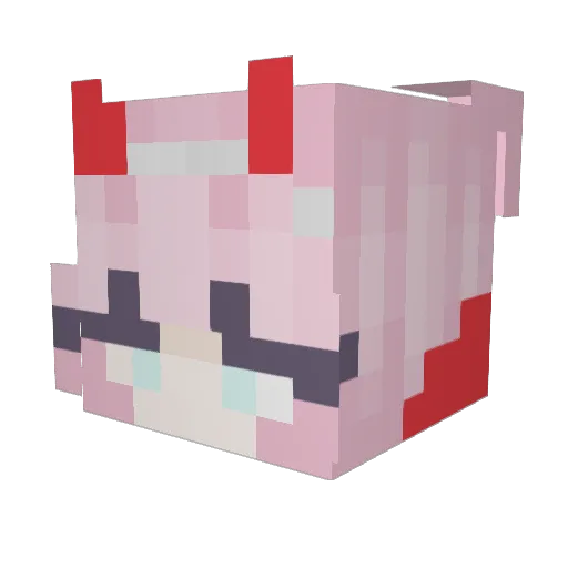 KawaiShiro Minecraft avatar head, 3D render