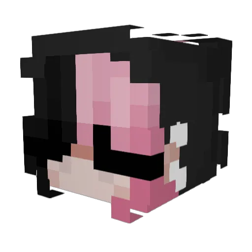 KawaiiBetch Minecraft avatar head, 3D render