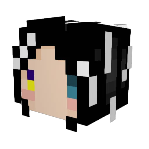 KawaiiCheroso Minecraft avatar head, 3D render