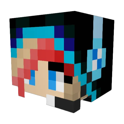KawaiiGamer545 Minecraft avatar head, 3D render