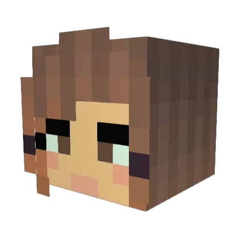 KawaiiHae Minecraft avatar head, 3D render