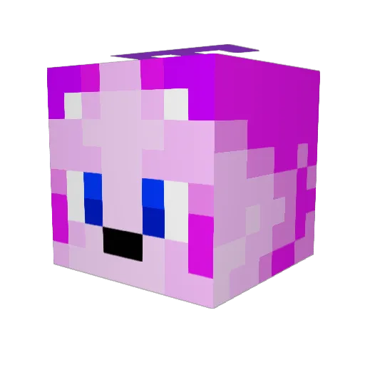 KawaiiMythical Minecraft avatar head, 3D render
