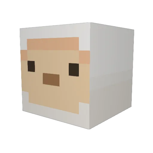 KawaiiPaii Minecraft avatar head, 3D render