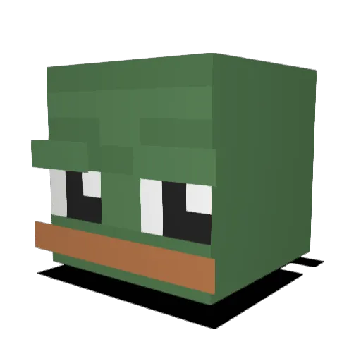KawaiiPickle Minecraft avatar head, 3D render