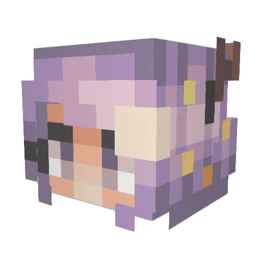 KawaiiPotato101 Minecraft avatar head, 3D render