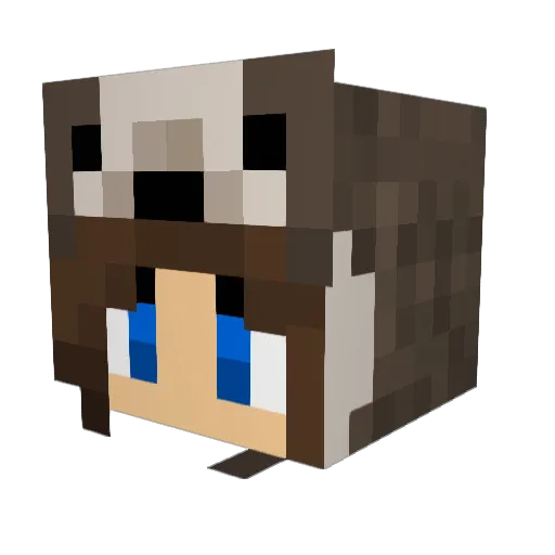 KawaiiPotatoK Minecraft avatar head, 3D render