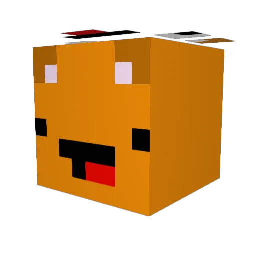 KawaiiPupper Minecraft avatar head, 3D render