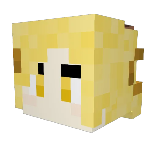 KawaiiTay Minecraft avatar head, 3D render