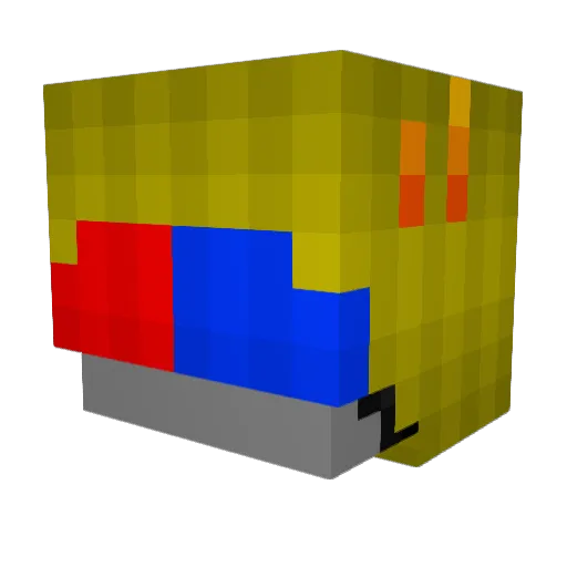 KawaiiTrash Minecraft avatar head, 3D render