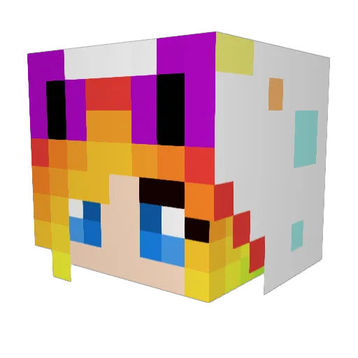Kawaii_Acraft Minecraft avatar head, 3D render