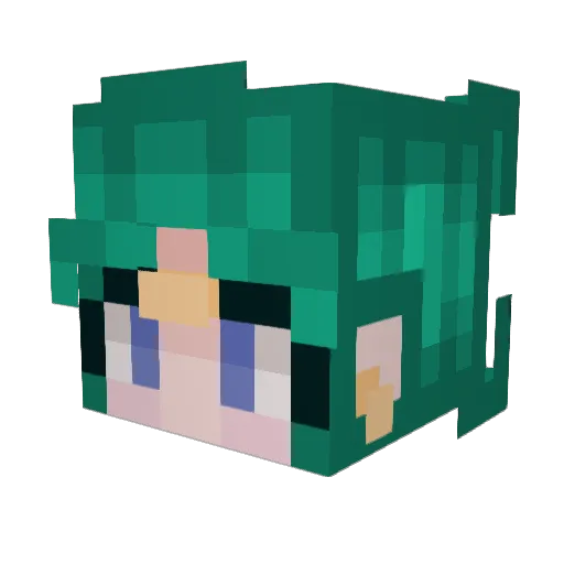 Kawaii_Rainbow Minecraft avatar head, 3D render