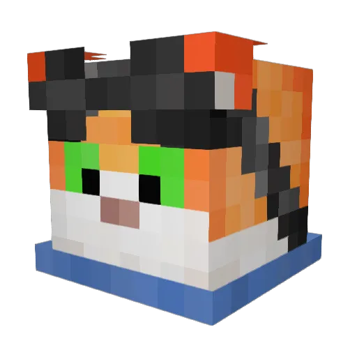 Kawaiivee Minecraft avatar head, 3D render