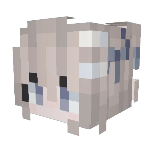 Kawamono Minecraft avatar head, 3D render