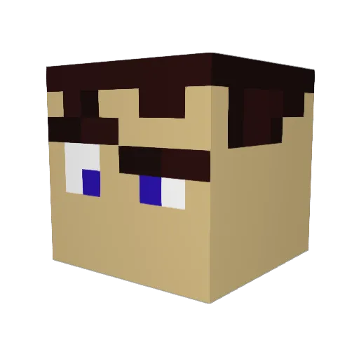 Kawekaweau Minecraft avatar head, 3D render