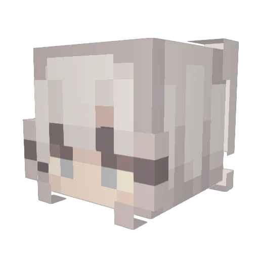 Kawiie Minecraft avatar head, 3D render