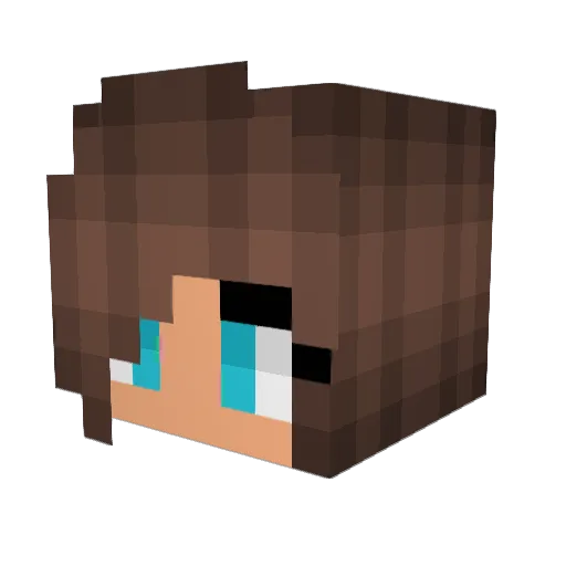 Kawiiiiii Minecraft avatar head, 3D render