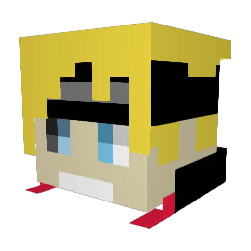 Kawombel Minecraft avatar head, 3D render