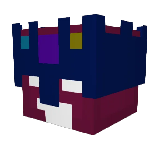 Kawuun Minecraft avatar head, 3D render