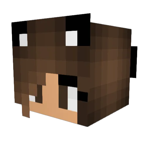 Kaykayzinha Minecraft avatar head, 3D render