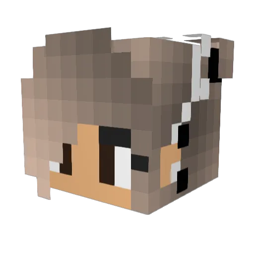 KaylennPlays Minecraft avatar head, 3D render