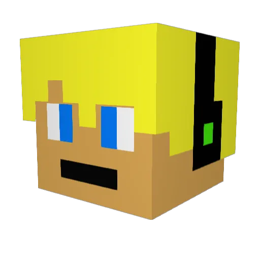 Kayno612 Minecraft avatar head, 3D render