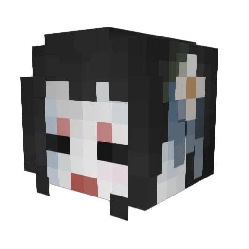 KayoNoHana Minecraft avatar head, 3D render