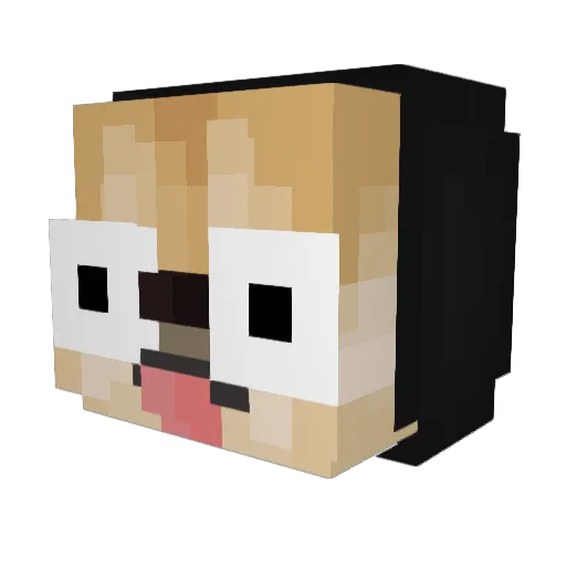 Kayodog Minecraft avatar head, 3D render