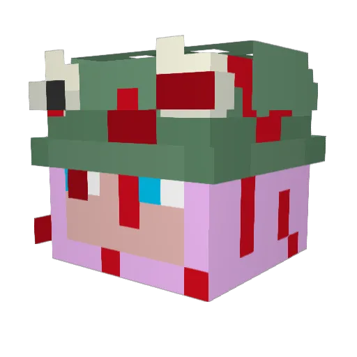 Kayotu_ Minecraft avatar head, 3D render