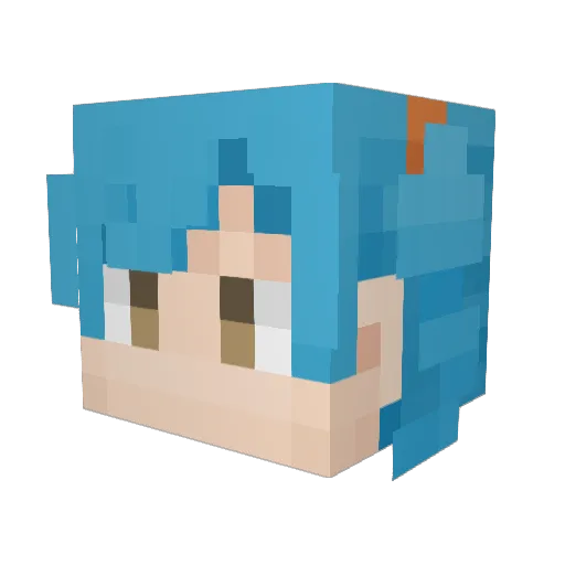 Kayowai Minecraft avatar head, 3D render