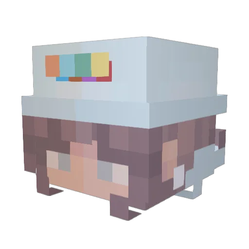 KaytieDid Minecraft avatar head, 3D render
