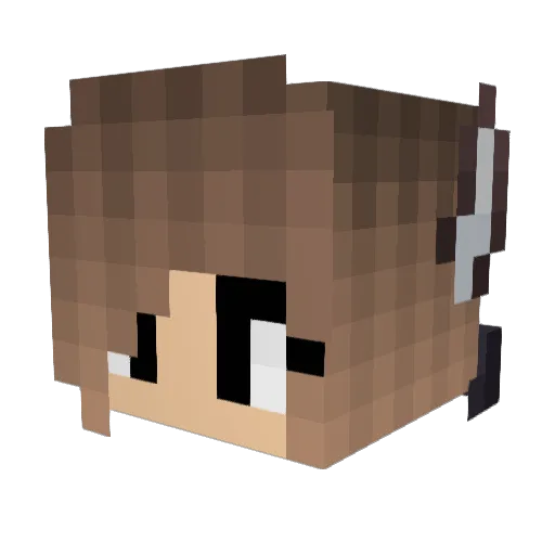 Kayusara Minecraft avatar head, 3D render