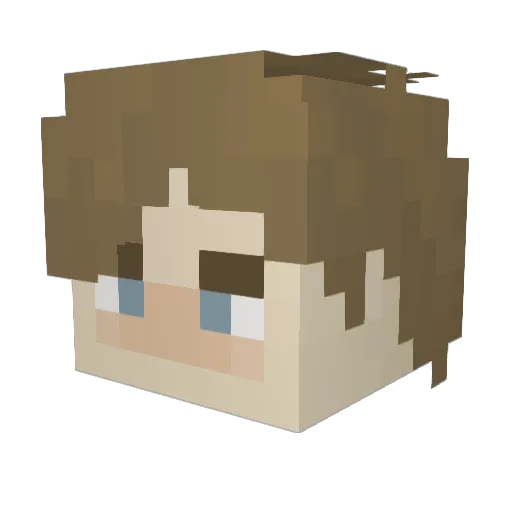 Kayusch Minecraft avatar head, 3D render