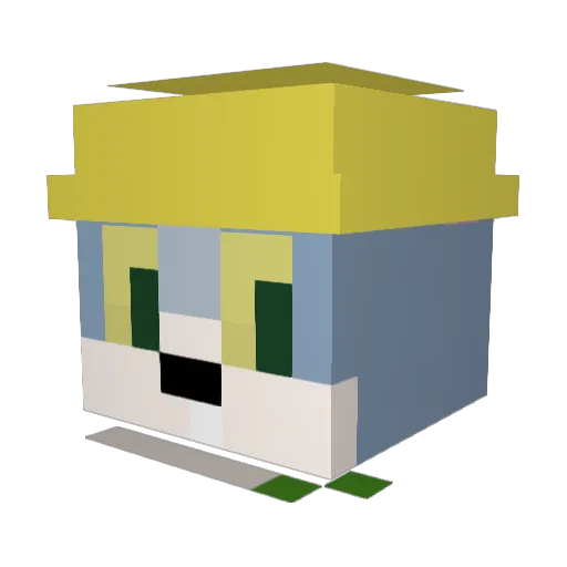 Kayzxje Minecraft avatar head, 3D render