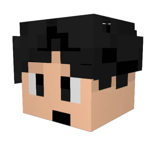 Kazam12 Minecraft avatar head, 3D render