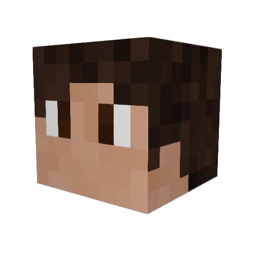 Kazcadez Minecraft avatar head, 3D render