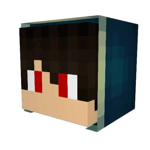 Kazcarob Minecraft avatar head, 3D render