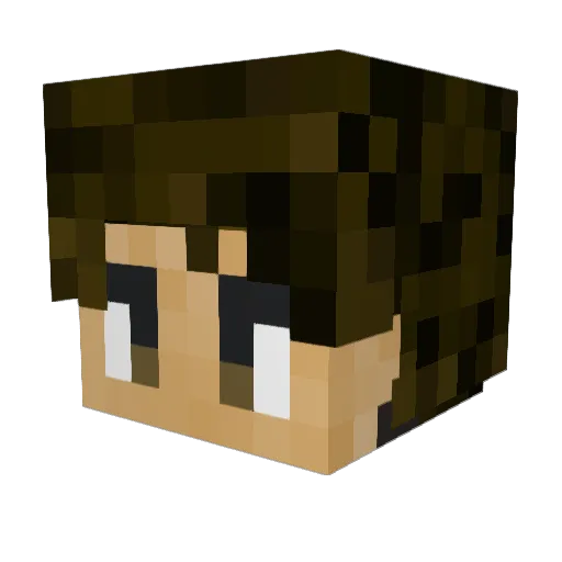 Kazcent Minecraft avatar head, 3D render