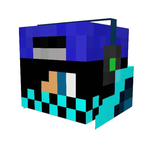 KazeD_ Minecraft avatar head, 3D render