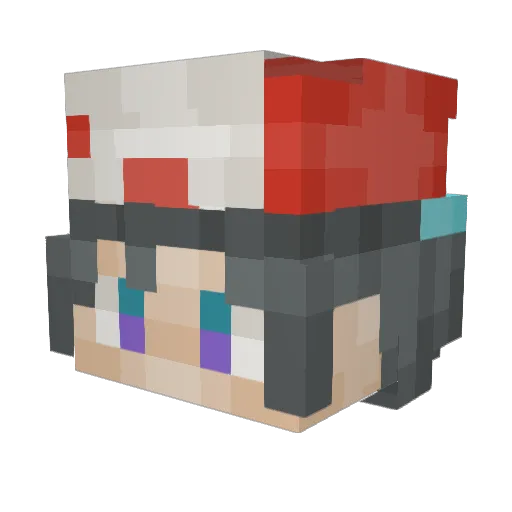 KazeTiff Minecraft avatar head, 3D render