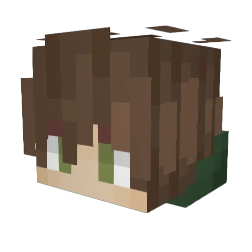 Kazeghost Minecraft avatar head, 3D render