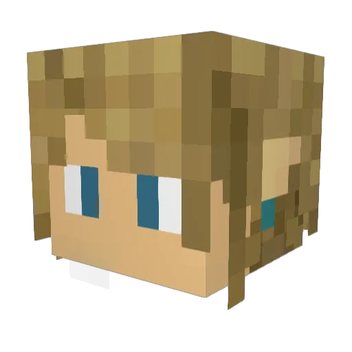 Kazeko Minecraft avatar head, 3D render