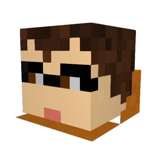 Kazenophenix Minecraft avatar head, 3D render